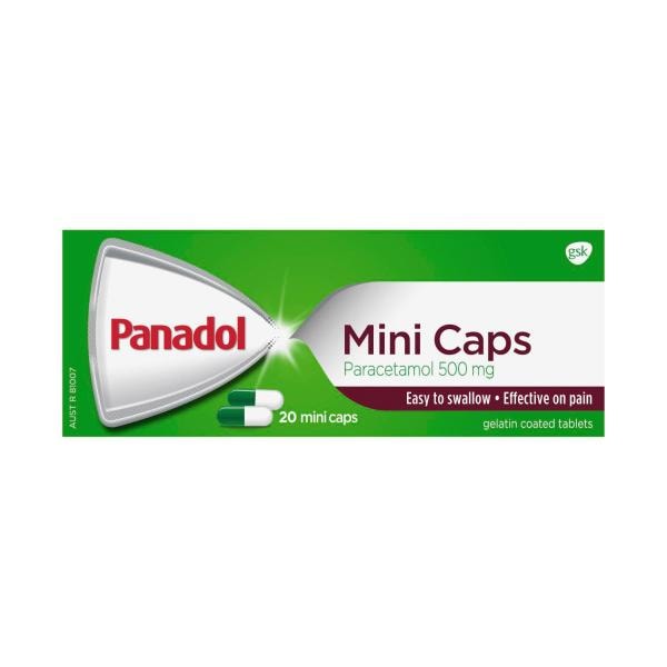 Panadol Mini Caps for Pain Relief Paracetamol 500mg | 20 pack