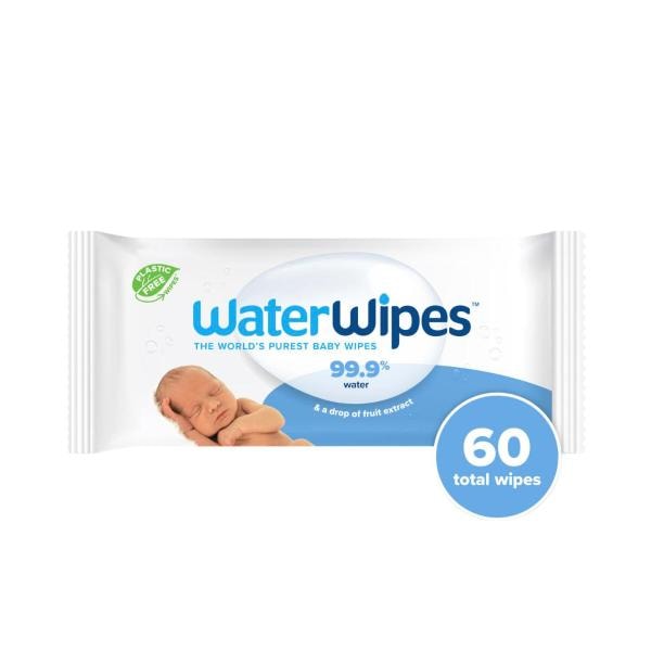 WaterWipes Fragrance Free Sensitive Skin 60 Baby Wipes | 60 pack
