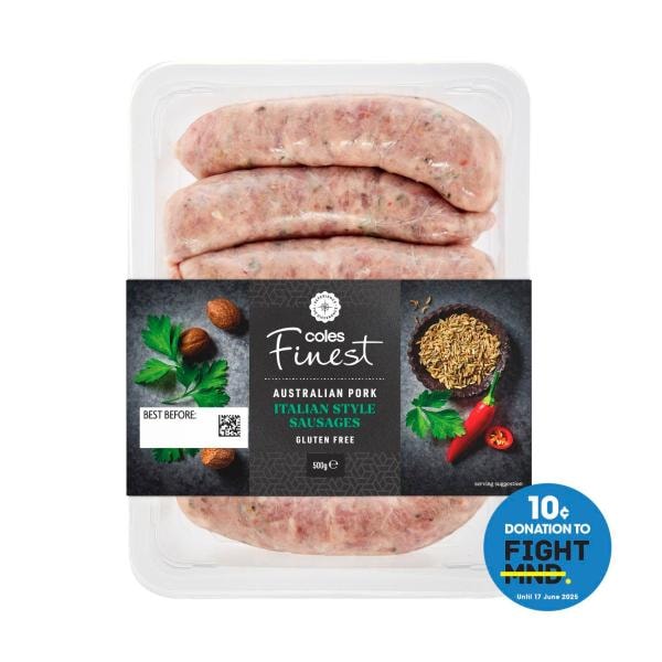 Coles Finest Italian Style Pork Sausages | 500g