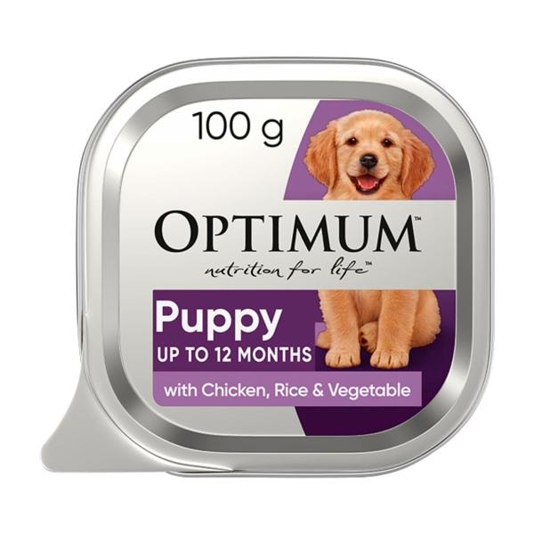Optimum Puppy Chicken Wet Dog Food Tray | 100g