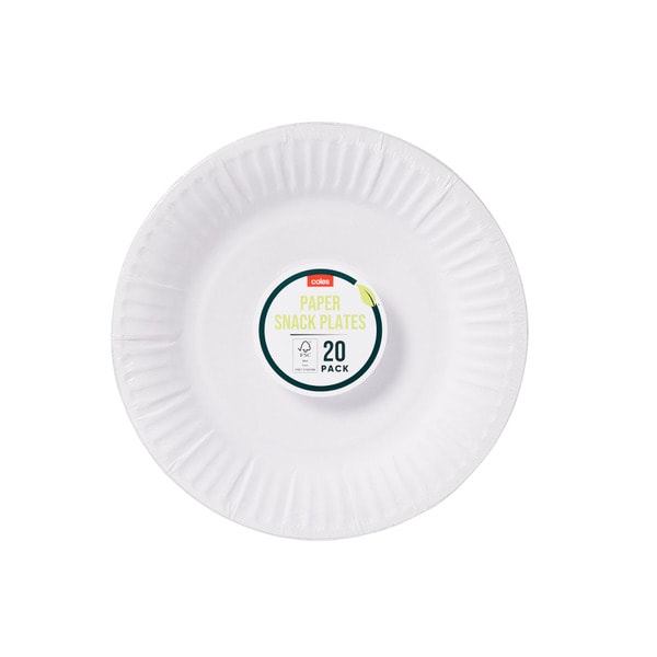 Coles Paper Snack Plates | 20 pack