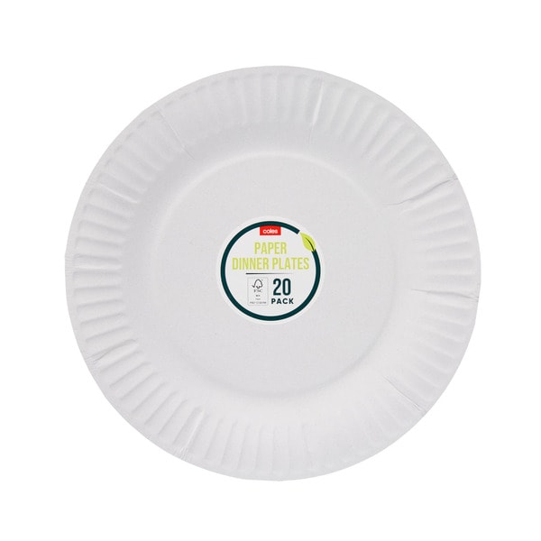 Coles Paper Dinner Plates | 20 pack