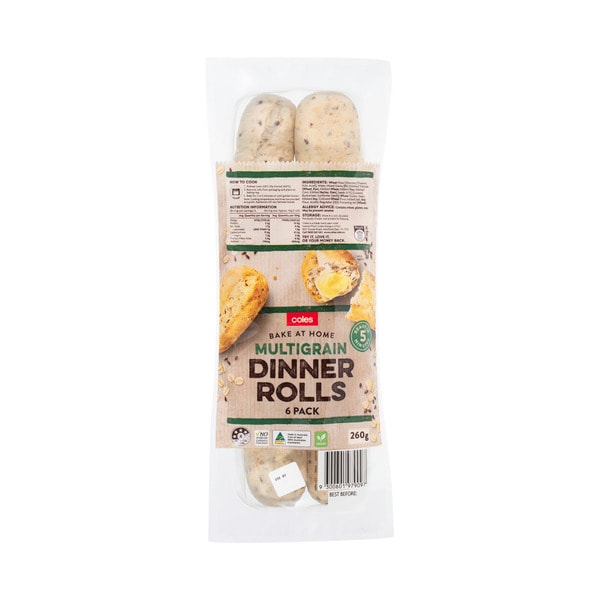 Coles Multigrain Dinner Rolls 260g | 6 pack