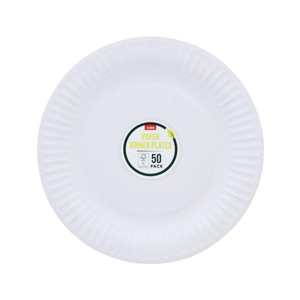 Coles Paper Dinner Plates | 50 pack