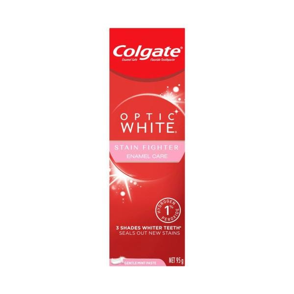 Colgate Optic White Enamel Care Teeth Whitening Toothpaste With 1% Hydrogen Peroxide | 95g