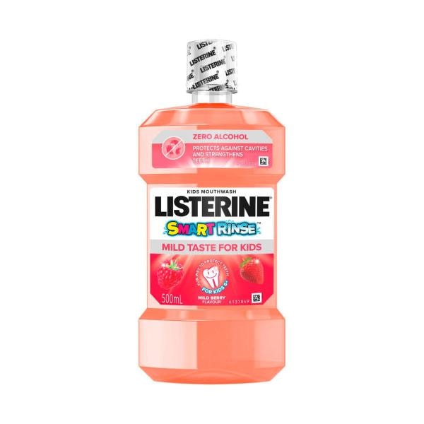 Listerine Smart Rinse Anti Cavity Kids' Mouthwash Berry Shield | 500mL