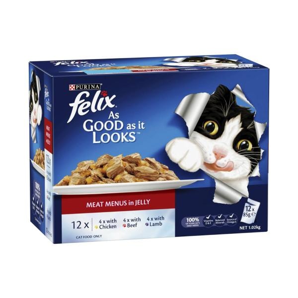 Purina Felix As Good As It Looks Meat Menu Cat Food | 12 pack