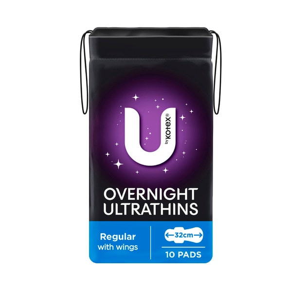 U by Kotex Overnight Ultrathin Pads with Wings | 10 pack