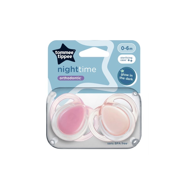 Tommee Tippee Night Time  Baby Dummy 2 Pack 0-6m | 2 pack