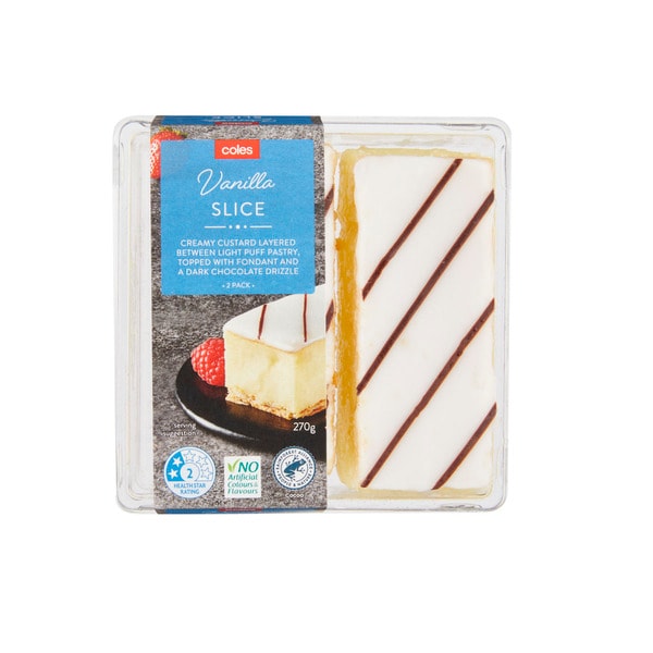 Coles Vanilla Slice 2 Pack | 270g