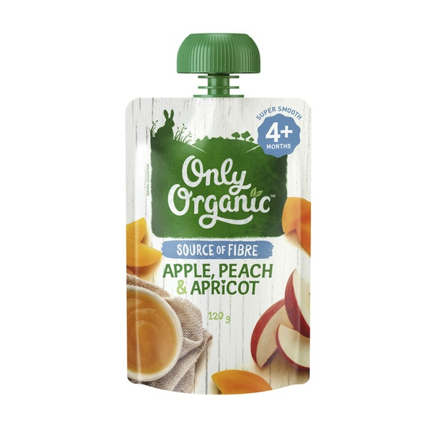 Only Organic Apple Peach Apricot Pouch | 120g