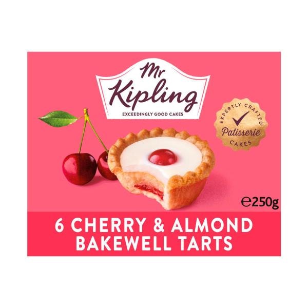 Mr Kipling Cherry & Almond Bakewells Tarts 6 pack | 250g