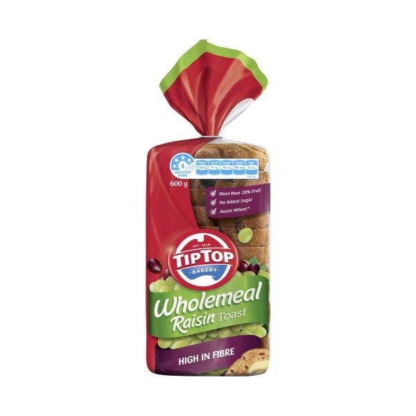 Tip Top Wholemeal Raisin Toast Bread | 600g