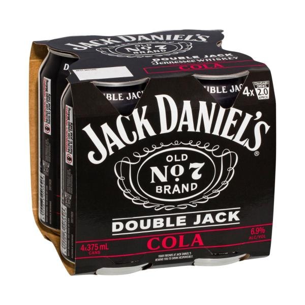 Jack Daniels Double Jack and Cola Can 375mL | 4 Pack