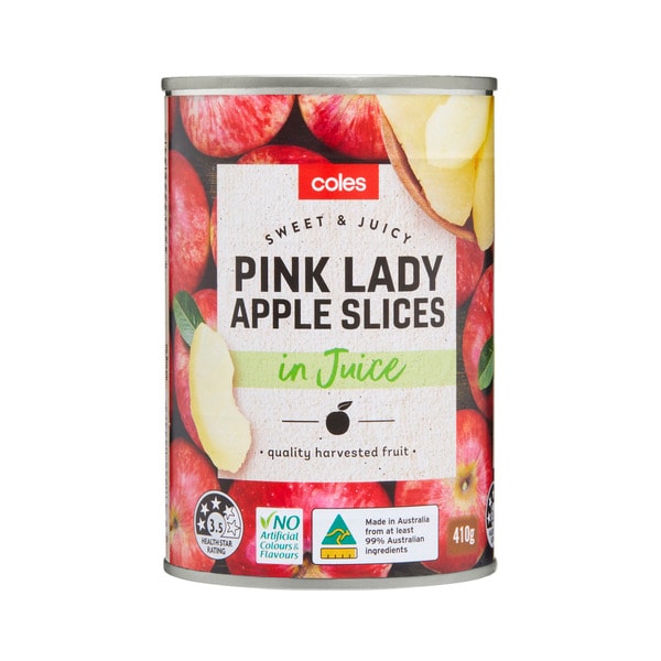 Coles Australian Pink Lady Apple Slices In Juice | 410g