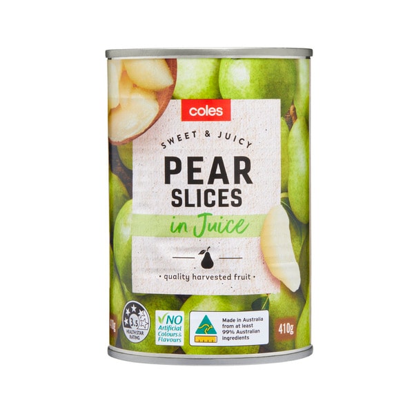 Coles Australian Pear Slices In Juice | 410g