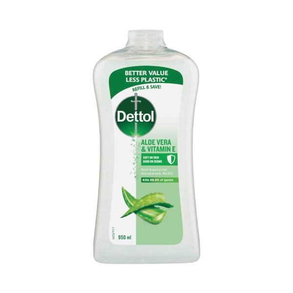 Dettol Antibacterial Liquid Hand Wash Aloe Vera and Vitamin E Refill | 950mL