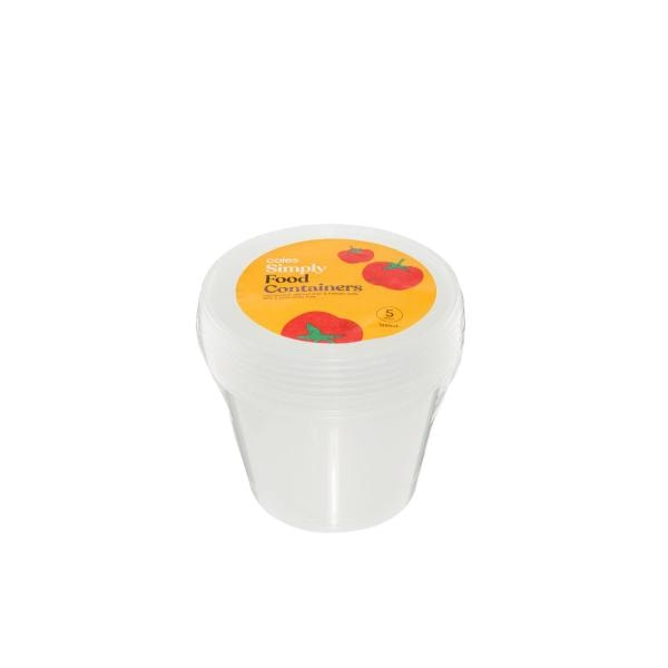 Coles Simply Food Containers 500mL | 5 pack