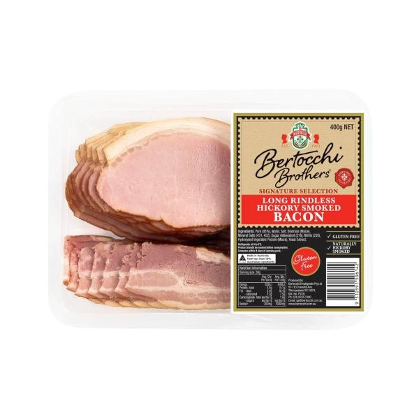 Bertocchi Long Rindless Hickory Smoked Bacon | 400g
