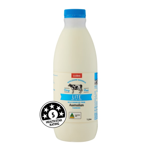 Coles Lite Milk Bottle | 1L