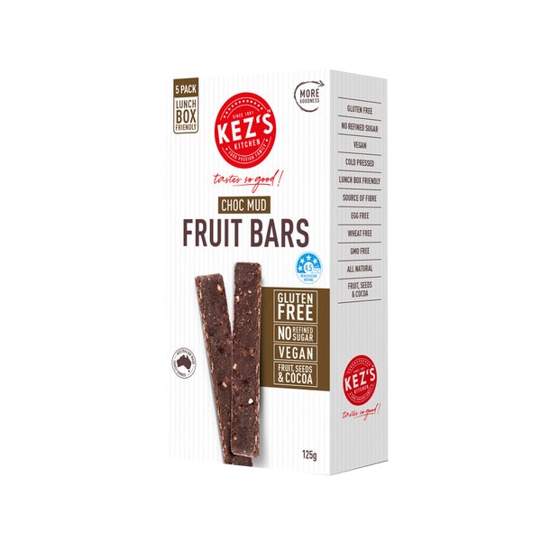 Kez's Kitchen Gluten Free Choc Mud Fruit Bars 5 Pack | 125g