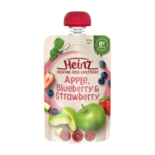 Heinz Apple Blueberry & Strawberry Baby Food 8+ Months | 120g
