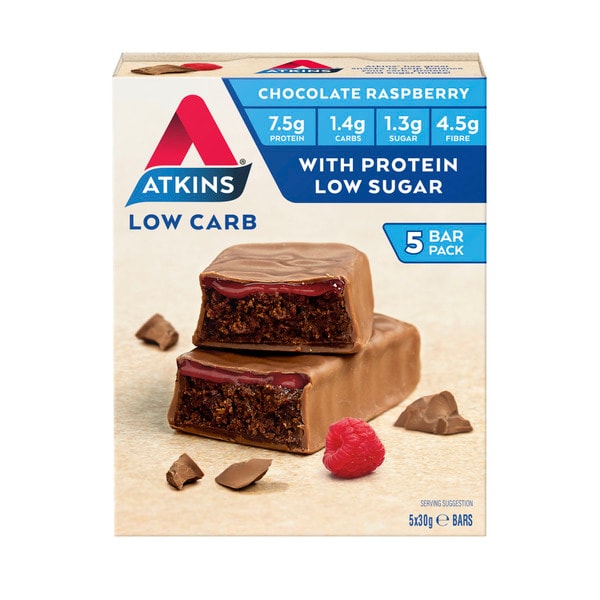 Atkins Advantage Choc Raspberry Bars 5 pack | 150g