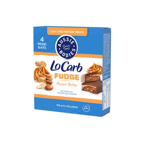 Aussie Bodies Lo Carb Peanut Butter Caramel Protein Bars 4 pack | 120g
