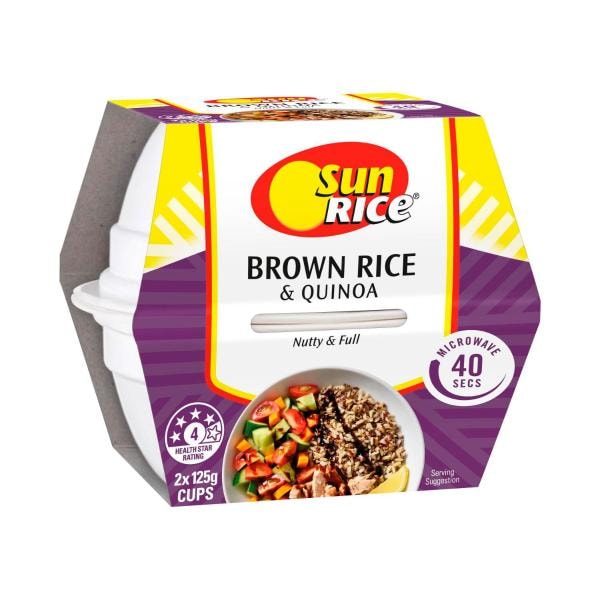 Sunrice Gluten Free Rice & Quinoa Microwave Cups 2 Pack | 250g