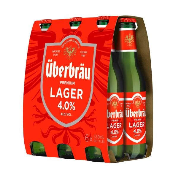 Uberbrau Imported Lager Bottle 330mL | 6 Pack