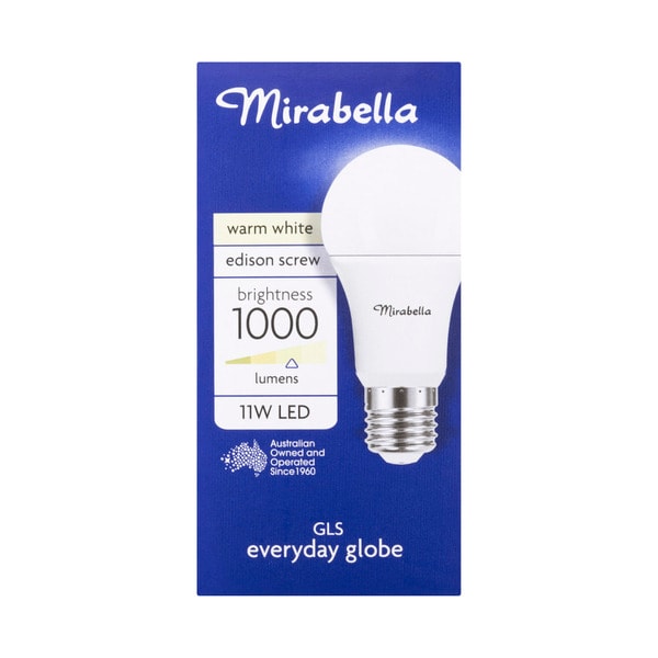 Mirabella LED Globe GLS Edison Screw 11 watt Warm White | 1 each