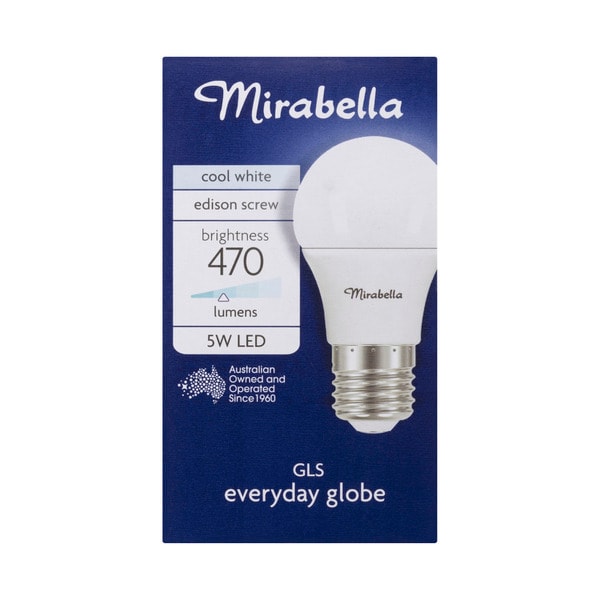 Mirabella LED Globe GLS Edison Screw 5.5 Watt Cool White | 1 each