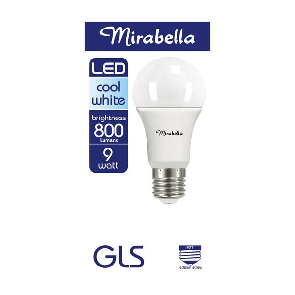 Mirabella LED Globe GLS Edison Screw 9 watt Cool White | 1 each