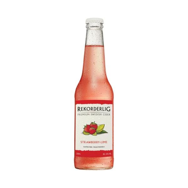 Rekorderlig Strawberry & Lime Cider Bottle 330mL | 24 Pack