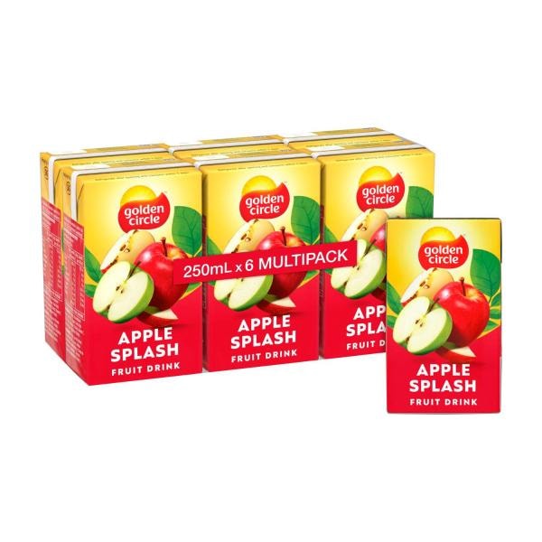 Golden Circle Apple Splash Fruit Drink Lunch Box Multipack Poppers 6x250mL | 6 pack