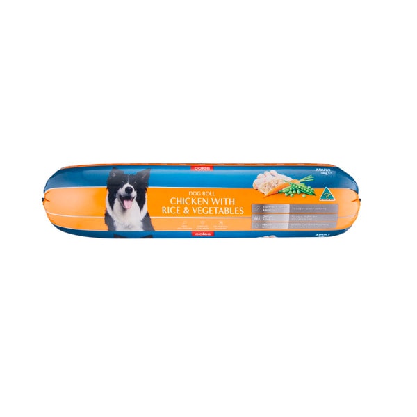 Coles Adult Chilled Fresh Dog Food Roll Chicken & Rice | 3kg