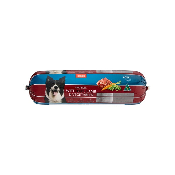 Coles Adult Chilled Fresh Dog Food Roll Lamb & Vege's | 1kg