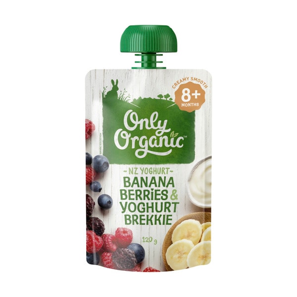 Only Organic Banana Berries & Yoghurt Brekkie Baby Food Pouch 8+ Months | 120g