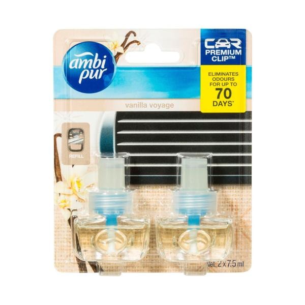Ambi Pur Premium Clip Vanilla Voyage Car Air Freshener Refill | 7.5mL