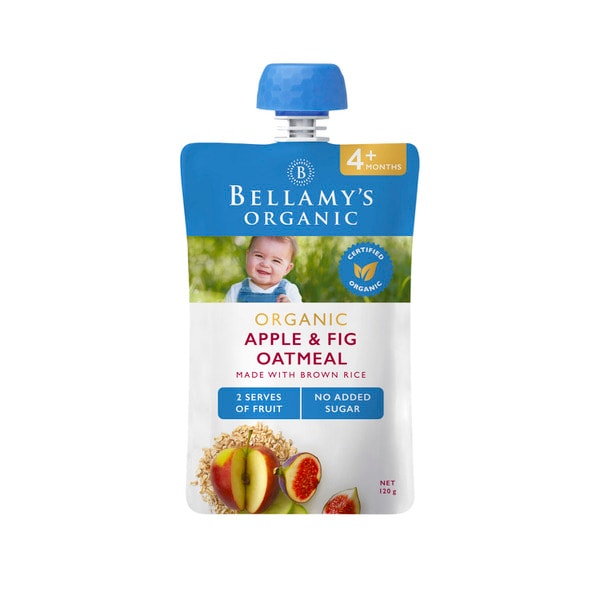 Bellamy's Organic Apple & Fig Oatmeal Puree 4+ Months | 120g