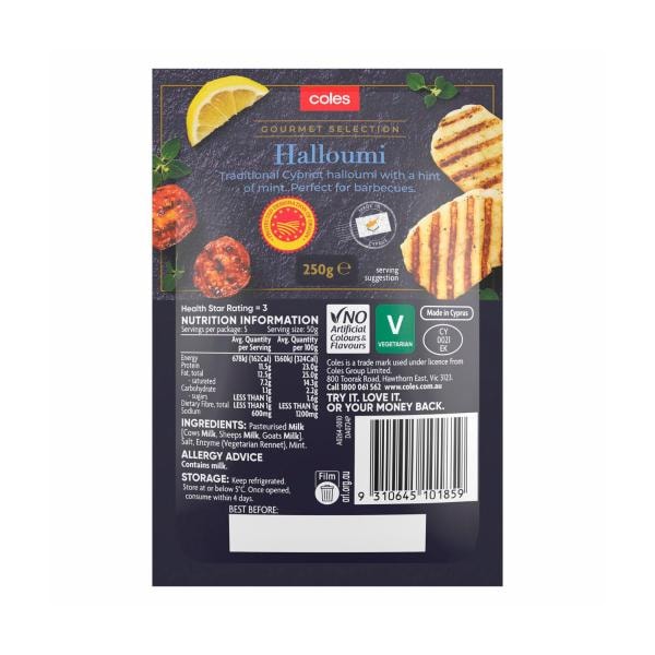 Coles Cypriot Halloumi With Mint | 250g