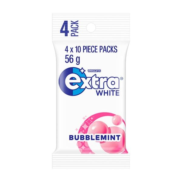 Extra White Bubblemint Sugar Free Chewing Gum 4x14g | 56g