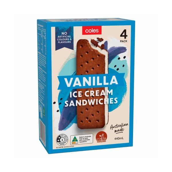 Coles Vanilla Ice Cream Sandwich | 440mL