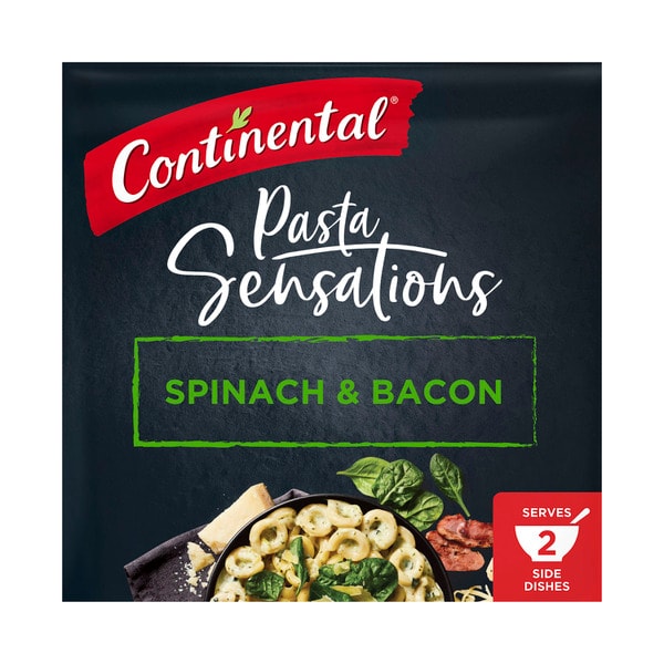 Continental Creamy Spinach Parmesan & Bacon Pasta Serves 2 | 91g