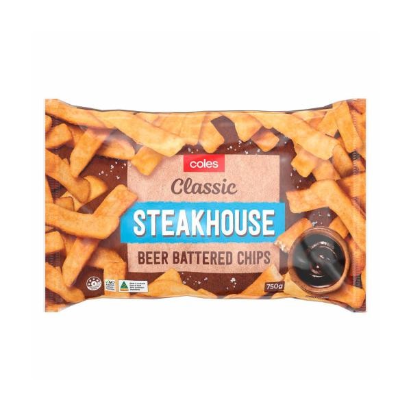 Coles Beer Battered Steakhouse Chips | 750g