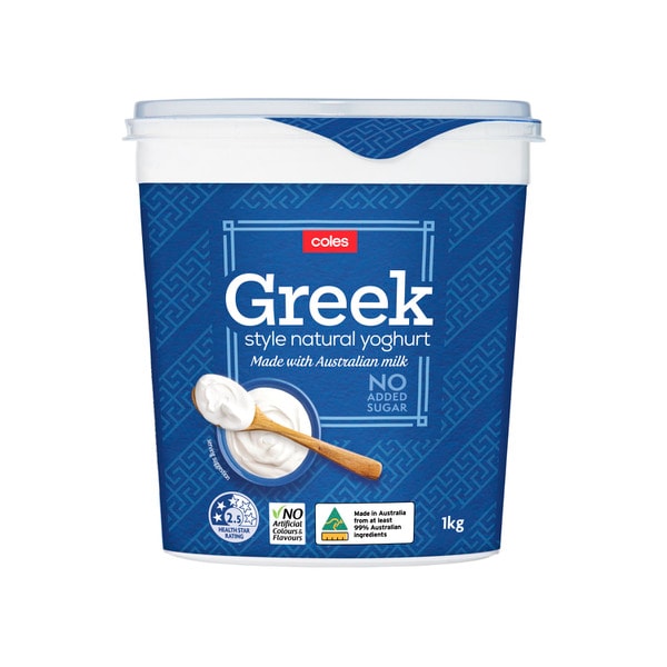 Coles Greek Style Natural Yoghurt | 1kg