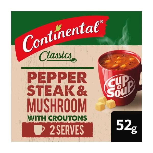 Continental Cup A Soup Pepper Steak & Mushroom With Croutons Serves 2 | 52g
