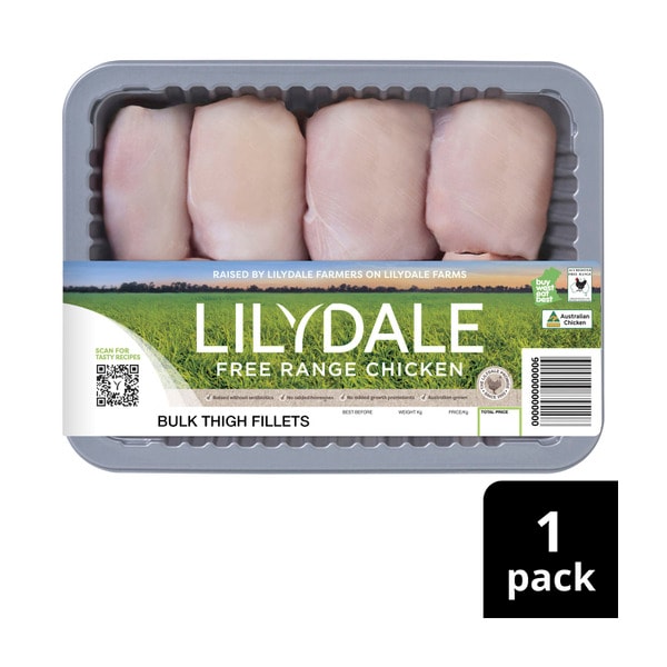 Lilydale Free Range Chicken Thigh Fillets Bulk Pack               | approx. 900g