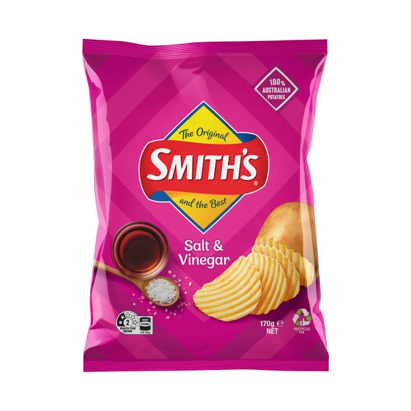 Smith's Crinkle Cut Salt And Vinegar Potato Chips | 170g