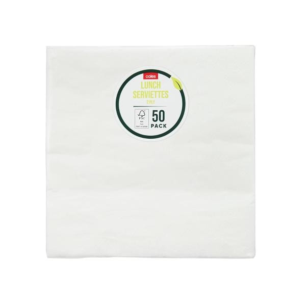 Coles Lunch Serviettes | 50 pack